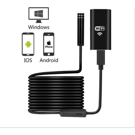 Inspektionsspiegel, 720P HD WLAN-Endoskopkamera, Kabeltrommel, IP67 wasserdichte Kamera mit 8 LEDs für Android, iOS, iPhone, Mac, Windows-PC – 5 m Kabellänge