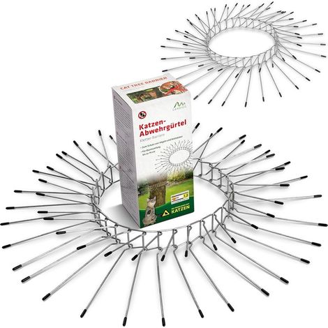 Ceinture Anti Chats - Acier Inoxydable - Ajustable Jusqu'à 74 cm - Pour Arbres et Tuyaux - Lot de 2