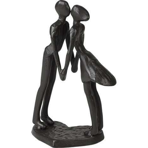 Vintage Metal Couple Figurine, Romantic Embrace Sculpture, Love Statue for Her, Gift for Wife, Girlfriend, Passionate Kiss Decor (1/5)