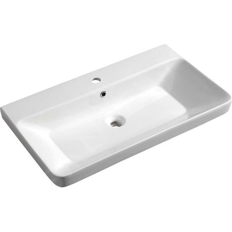 THALIE 80 Meuble sous lavabo Lavabo céramique 80x46cm, blanc (1/5)