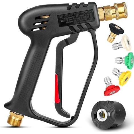 4000 PSI Hochdruckreinigerpistole mit 5 austauschbaren Sprühdüsen, Jet-Wash-Pistole mit 1/4-Zoll-Schnellanschluss und M22-Kupplung (1/5)