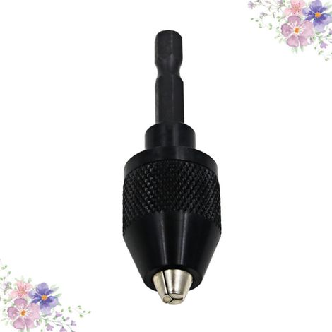 Clé De Mandrin De Perceuse Sans Clé 0,3-6,0 mm Avec Tige 6,35 mm Pour Perceuse À Domicile Accessoire De Meulage Électrique Noir 1PC (1/5)