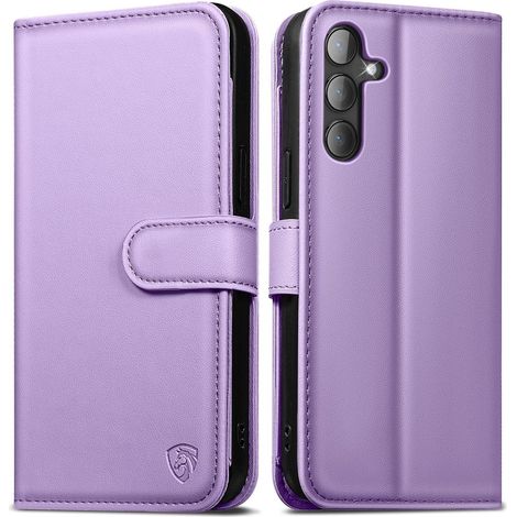 Samsung Galaxy S24 Hülle Wallet Premium Leder Flip Case EASDNB HellLila (1/5)