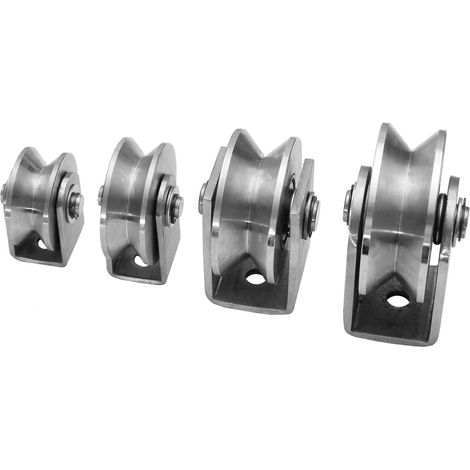 Edelstahl V4A Torrolle Hohlkehle Schiebetor Schiebetür Rolltür Rolltor Laufrolle