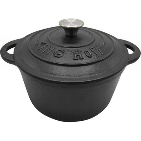 Casserole Fonte - 24 cm - 4 L - Couvercle En Fonte Inclus (1/2)