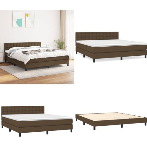Boxspringbett mit Matratze Dunkelbraun 160x200 cm Stoff - Boxspringbett - Doppelbett - Bettenrahmen - Matratze - Schlafsystem - Home & Living (1/5)