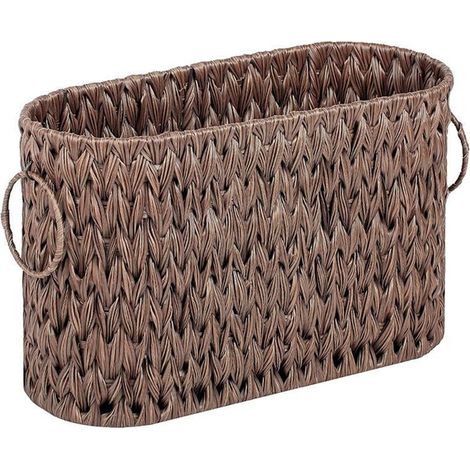 Panier de rangement pour papier toilette, peut contenir 6 rouleaux de papier toilette, convient pour salle de bain, salon, maison, bureau, marron (1/5)