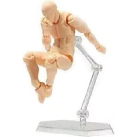 Figurine Articulée Corps Personnalisable Poses Ajustables PVC Résistant Mannequin de Dessin pour Bureau Maison Couleur Chair (1/4)
