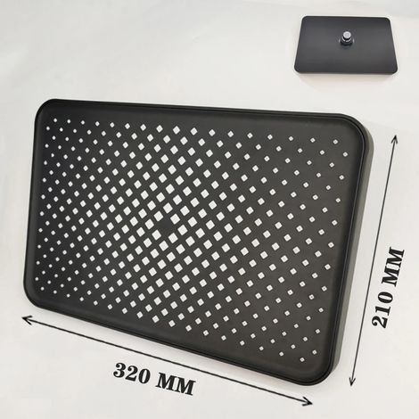 (Douche à panneau noir) Ensemble de douche à grand débit de 30 cm (12 pouces) avec pommeau de douche de plafond Supercharge à 4 modes, haute pression, effet pluie, en ABS (1/5)