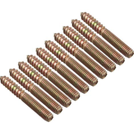 10 pcs M8 x 60 MM Wood au Métal Vis meubles chevilles à double tête Boulons de fixation vis de filetage à tige (1/4)