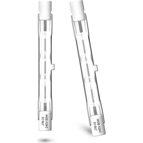 R7S 78mm 80W Dimmbare Lineare Halogenlampen, Warmweiß 2800K, J78 Doppelsockel, Entspricht 5W LED für Landschafts- und Gartenbeleuchtung (2er-Pack) (1/5)