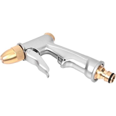 Car Water Sprayer Washing Hose Nozzle High Pressure Spray Silver (1/5)