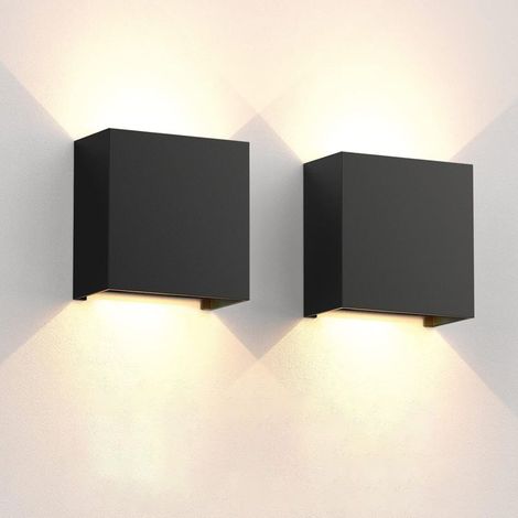 Set mit 2 LED-Wandleuchten aus Aluminium, energiesparende LED-Innenleuchten, warmweißes Licht (3000 K) (1/5)