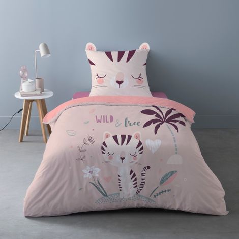 Housse de couette 140x200 Katie + 1 taie 100% coton