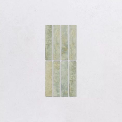 Carrelage Effet Zellige Vert Clair POTTERS Agave 5x25cm (1/3)