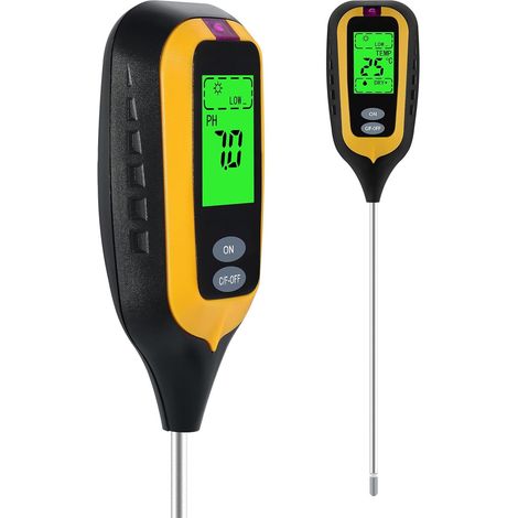 1 Testeur Humidité Plante, Hygrometre Plante, Grand écran LCD, Mesure Température, Luminosité, Jardinage