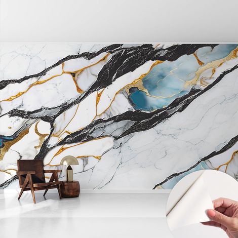 Carta da parati autoadesiva - impermeabile - murale da parete - decorazione murale - Marmo elegante 416x254 cm (1/5)