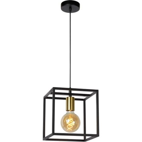 Suspension lucide ruben metal e27 40w noiror 22 cm (1/3)