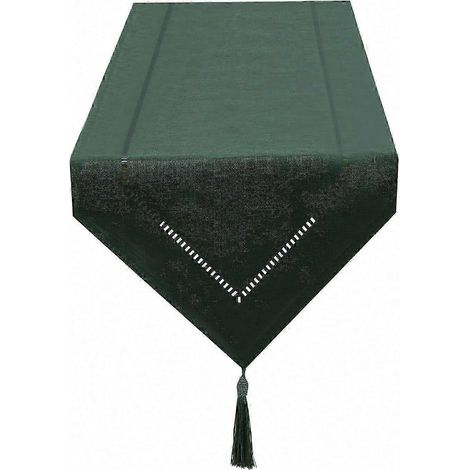 Nappe de table vert foncé 2025, 12x59 pouces, moderne unie, couvre-table pour salle à manger, tissu décoratif (1/5)