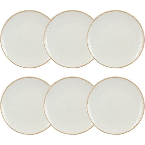 Lot de 6 assiettes plates en porcelaine 27cm, NUANCE (1/5)
