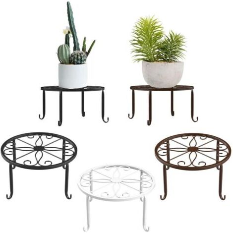 Porte plantes et étagère à plantes，Support pour Plantes en Pot, [Lot de 3] Porte-Pots de Fleurs en Fer pour l'intérieur, Résistant à la Rouille, 9 Pouces Support de Jardin Durable en Métal - Noir，CMOD (1/4)