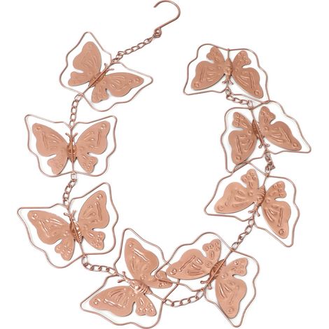 Chaîne de pluie papillon en métal décoratif extérieur pour descente de gouttière, récupérateur d'eau de pluie (1/5)