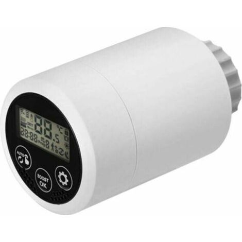 Tête thermostatique,Thermostat Tuya zigbee, micro-vanne de radiateur Thermostat programmable intelligent Commande vocale de radiateur intelligent RSH-RV06 doit être utilisé avec la passerelle zigbee