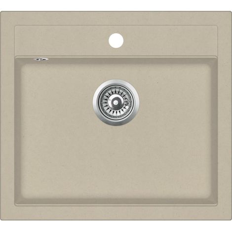 Lavello cucina lavabo singolo 56,5 x 51 cm granito beige 020002347