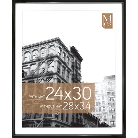 Grand cadre photo de 61 x 86,4 cm - Affichage photo de 61 x 76,2 cm avec passe-partout ou 71,1 x 86,4 cm sans passe-partout, vertical et horizontal - Pour photos et affiches, noir (1/5)