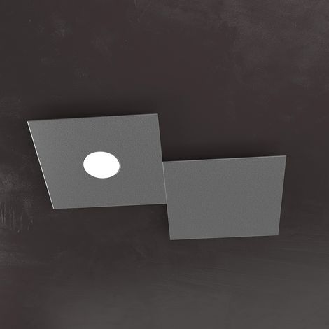 ECCENTRIC APPLIQUE-PLAFONIERA 1 LUCE + 1 DECORATIVO GRIGIO ANTRACITE 1156-1L1D-GA