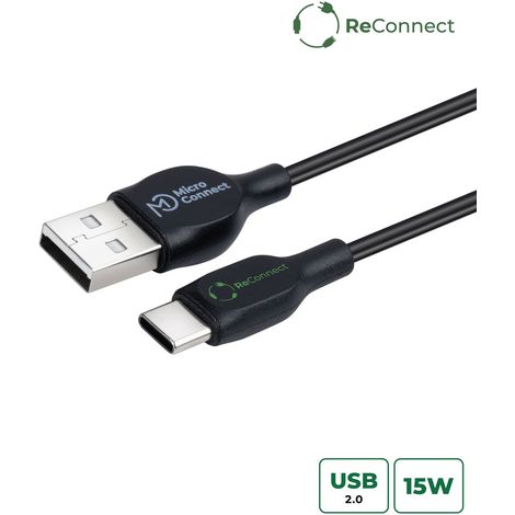 USB-A/USB-C-Kabel 3 m Schwarz ECO-USB3.1CCHAR3B (1/5)