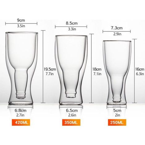 Verre à bière isotherme à double paroi pour bar à domicile - Garde la bière fraîche et belle (1/5)