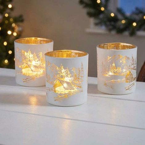 3 Pack Wonderland Intricate Pattern T-Light Holders (1/2)