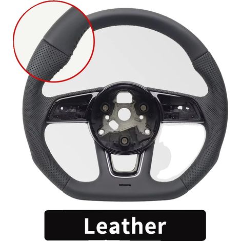 Coprivolante in pelle e fibra di carbonio, su misura per modelli Audi, in pelle (1/2)