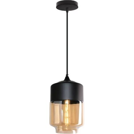 U-do Suspension plafond Vintage Rétro Lustre Pendantif Industriel en Verre pour Salle de bain Salle à manger (1/4)
