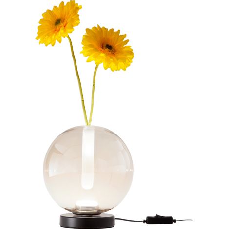 Lampe De Table Wengen Cognac, Led Intégrée 7W 540Lm, Verre Borosilicate, Variateur Tactile, Température De Couleur 2700K-3000K-4000K, Ip20.