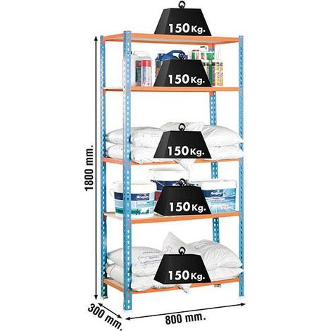Simonrack Leichte Regal blau orange Holz Metall