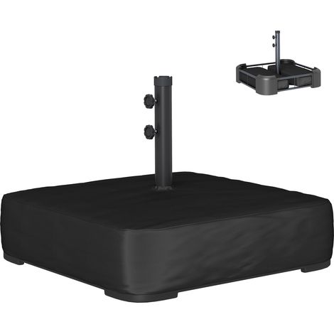 Outsunny Base Ombrellone 80kg Riempibile Sabbia, Pali 48 mm