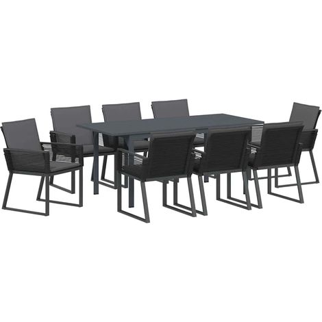Maison Exclusive - Garten Essgruppe 9 pcs Anthrazit Poly-Rattan