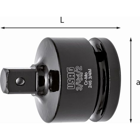 RIDUZIONE RIDUTTORE RINFORZATO PER CHIAVI BUSSOLE BUSSOLA 3/4 A 1/2 1" USAG 246 M - 3/4 FEMMINA, 1/2 MASCHIO