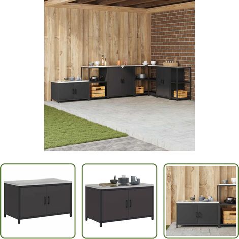 vidaXL Rangement moderne - Rangement de cuisine avec étagère Noir 60 x 50 x 92 cm Acier (1/5)