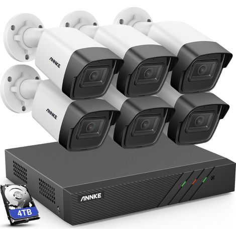 ANNKE 8CH CCTV kits 6MP NVR IR Network 6Bullet Camera Night Vision Motion Detection Remote Monitoring Security Surveillance System - 4TB HDD (1/5)