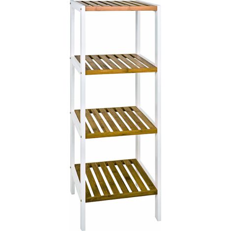 Etagére en MDF laqué Coloris Blanc-nature - L35 x P33 x H112 cm
