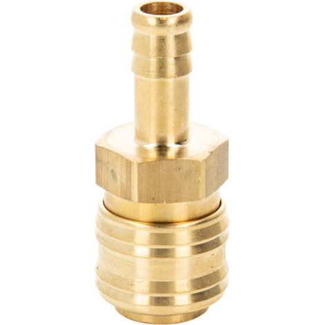 Druckluft Verschlusskupplung NW 7,2 x Ø 10 mm Schlauchanschluss Tülle, Typ 26KA, Messing blank