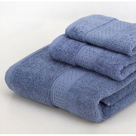 Juego de toallas (2 toallas cuadradas + 2 toallas normales + 2 toallas de baño), 100% algodón, Dimensiones: 33 x 33 cm + 33 x 74 cm + 70 x 140 cm (1/5)