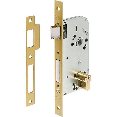 cerradura para madera tesa 130/58c/ae ent-50mm, dist-70, c/recto, latonada (1/2)