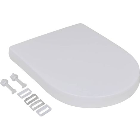 Sièges de toilette avec couvercles 2 pcs Plastique Blanc (1/5)