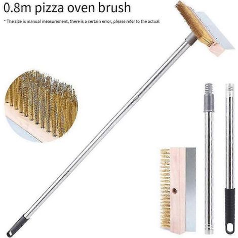 Brosse Four Pizza - Manche Long Amovible - Acier Inoxydable - Pour Cuisine Restaurant Extérieur - 1 Pièce (1/5)