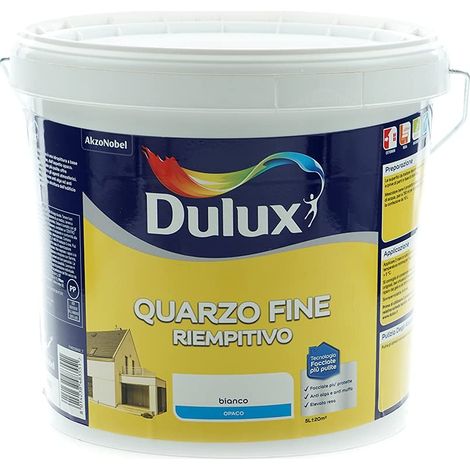 Dulux Pittura Riempitiva a Base di Farina di Quarzo a Grana Fine per Esterni Anti Alga e Anti Muffa, 5 Litri, Bianco, 5L (1/7)