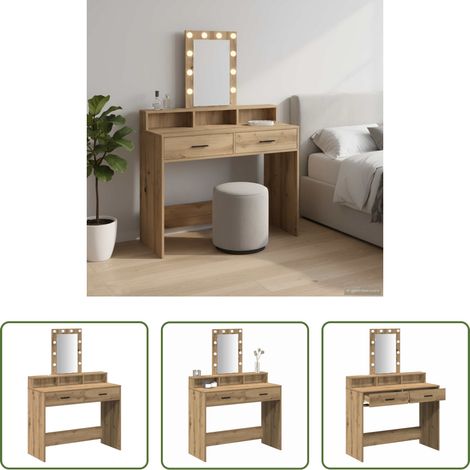 Spiegelbeleuchtung - Schminktisch mit Speicher Braun 100 x 41 x 140 cm Holzwerkstoff (1/5)
